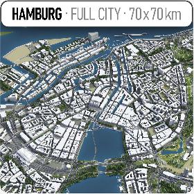 3D Hamburg - city and surroundings